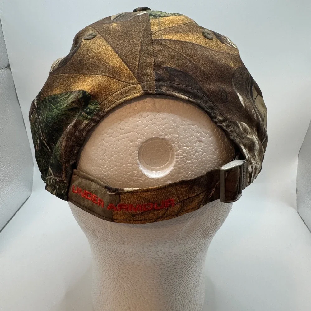 Under Armour OSFA Baseball Cap Mens Brown Realtree Camo Distressed Logo Hat